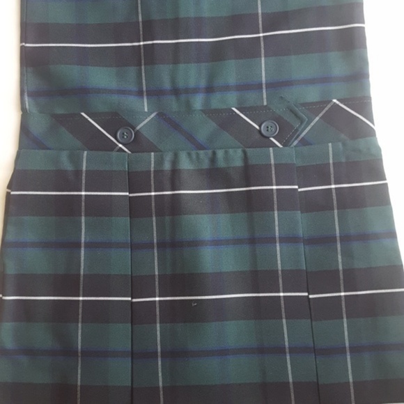 Girls Green Plaid School Uniform Jumper Dress 6X - Picture 4 of 4